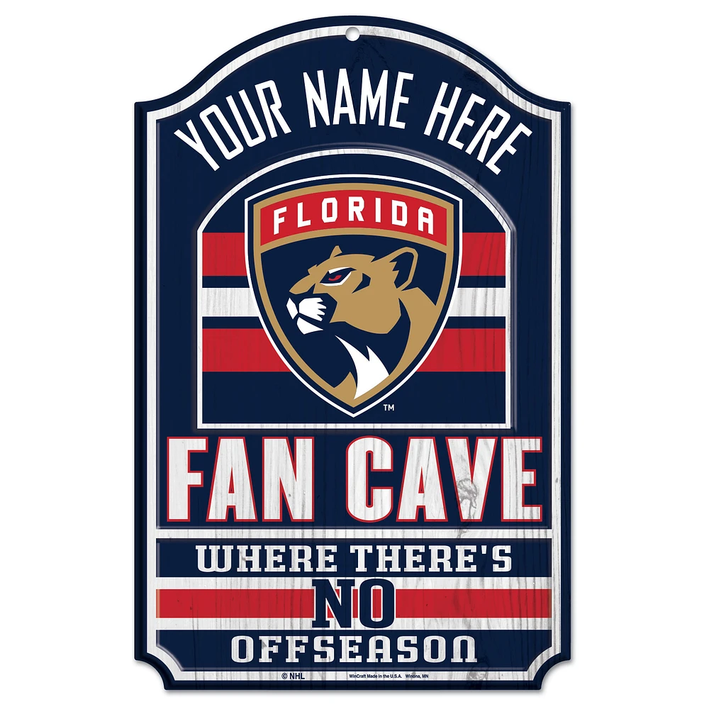 WinCraft Florida Panthers Personalized 11'' x 17'' Fan Cave Wood Sign