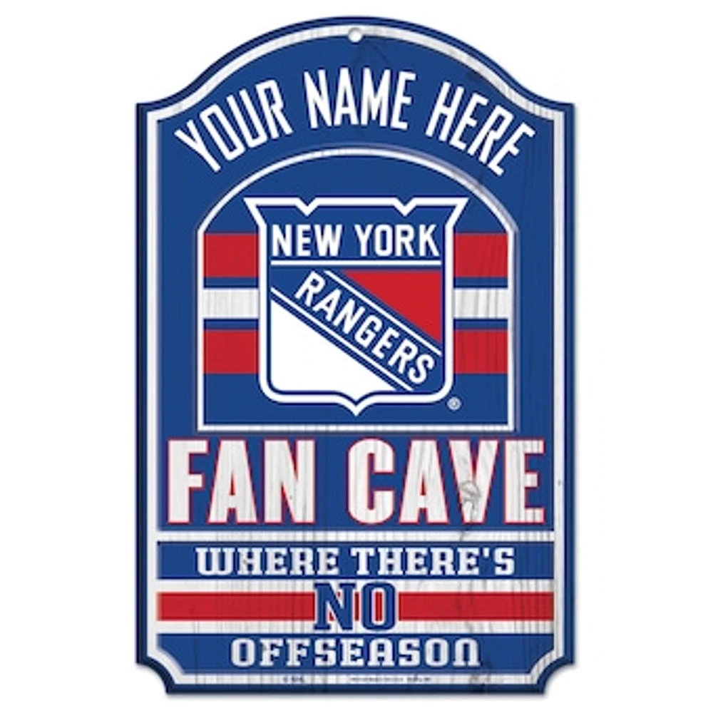 WinCraft New York Rangers Personalized 11'' x 17'' Fan Cave Wood Sign
