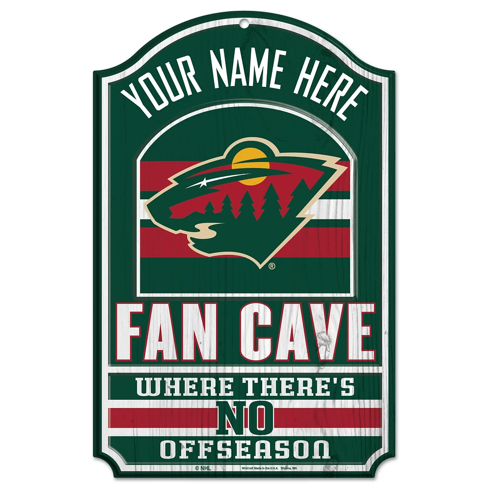 WinCraft Minnesota Wild Personalized 11'' x 17'' Fan Cave Wood Sign