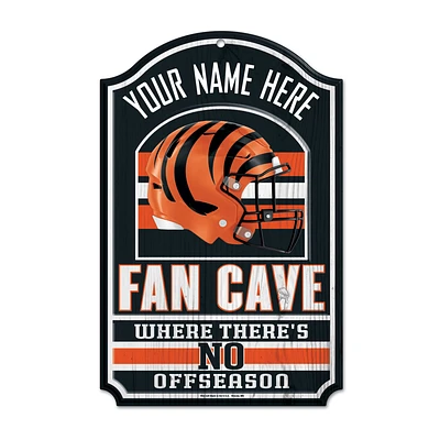 WinCraft Cincinnati Bengals Personalized 11'' x 17'' Fan Cave Wood Sign