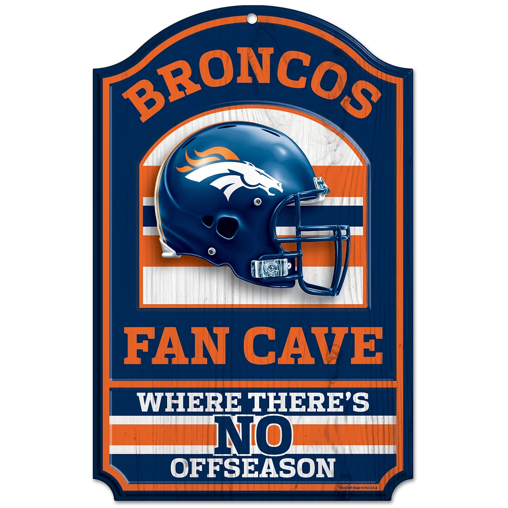 WinCraft Denver Broncos 11'' x 17'' Fan Cave Antique Inspired Wood Sign