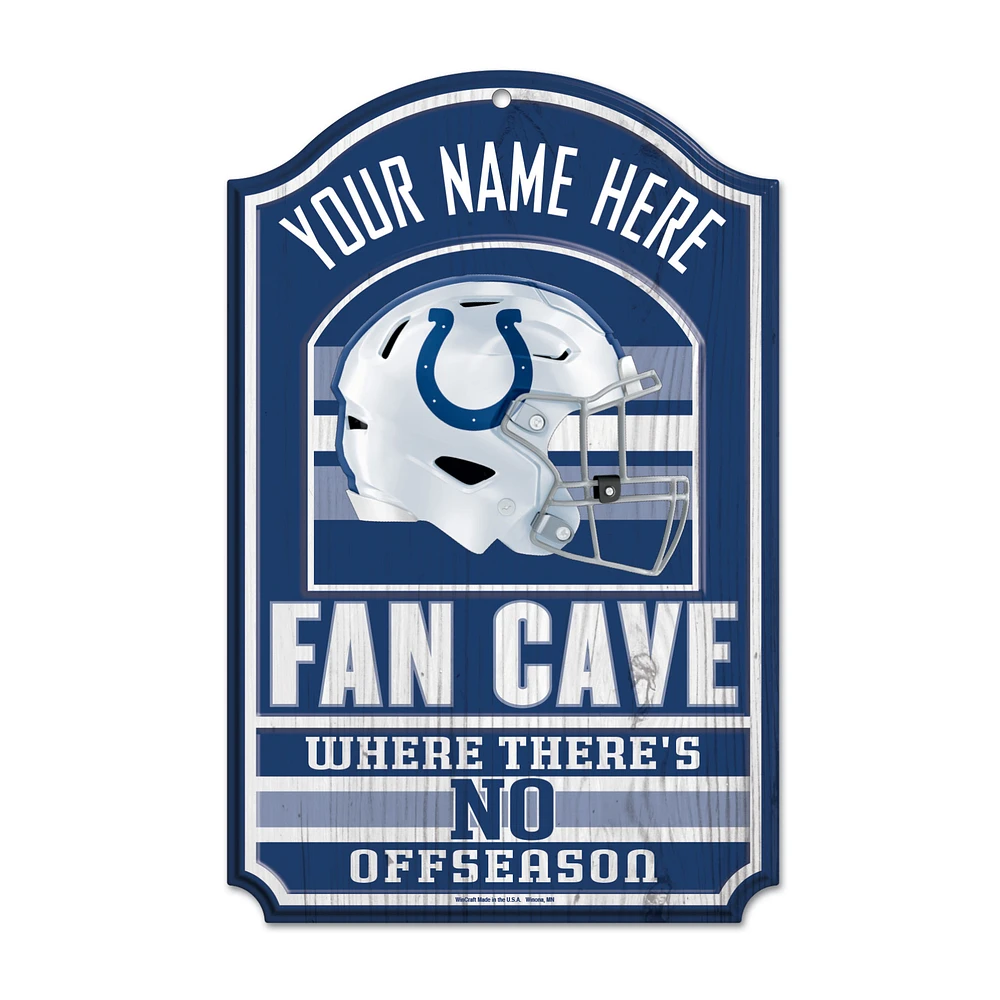 WinCraft Indianapolis Colts Personalized 11'' x 17'' Fan Cave Wood Sign