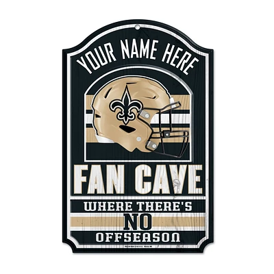 WinCraft New Orleans Saints Personalized 11'' x 17'' Fan Cave Wood Sign