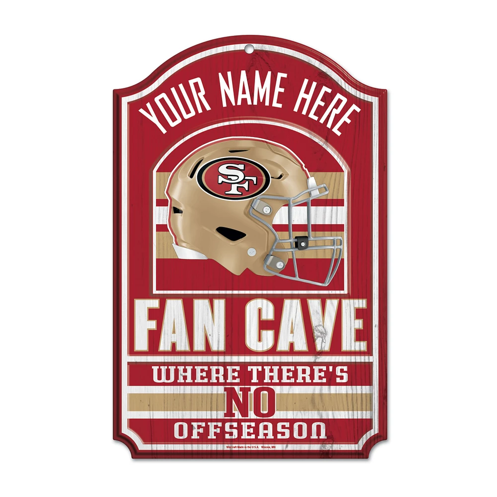 WinCraft San Francisco 49ers Personalized 11'' x 17'' Fan Cave Wood Sign