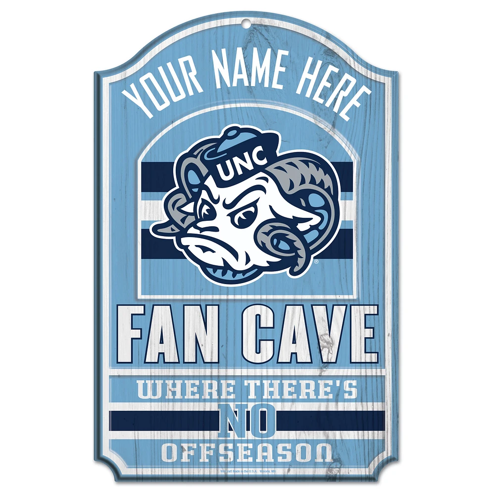 WinCraft North Carolina Tar Heels Personalized 11'' x 17'' Fan Cave Wood Sign