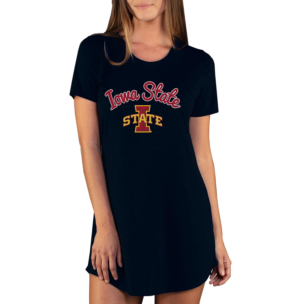 Women's Concepts Sport Black Iowa State Cyclones Marathon Nightshirt