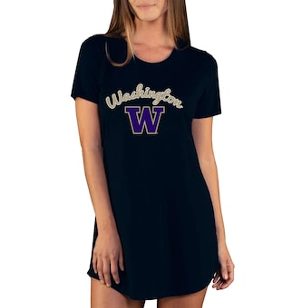 Women's Concepts Sport Black Washington Huskies Marathon Nightshirt