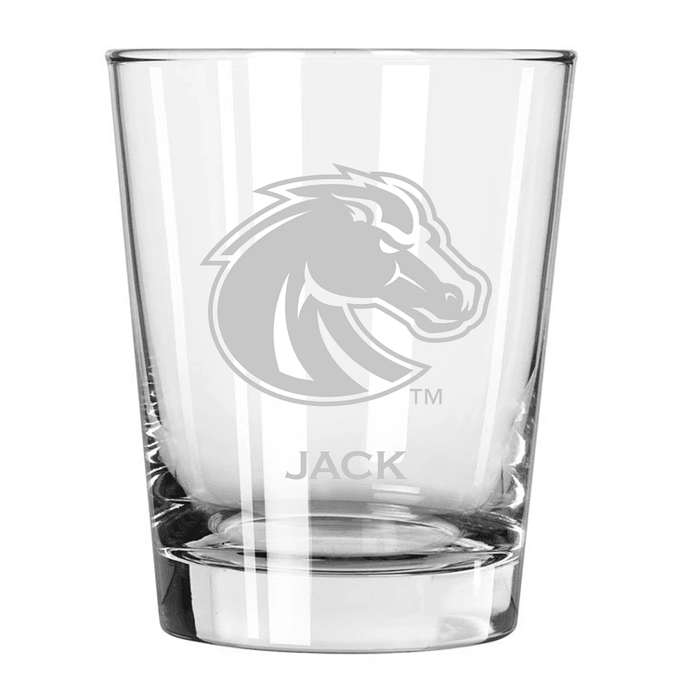 Boise State Broncos 15oz. Personalized Double Old Fashion Etched Glass