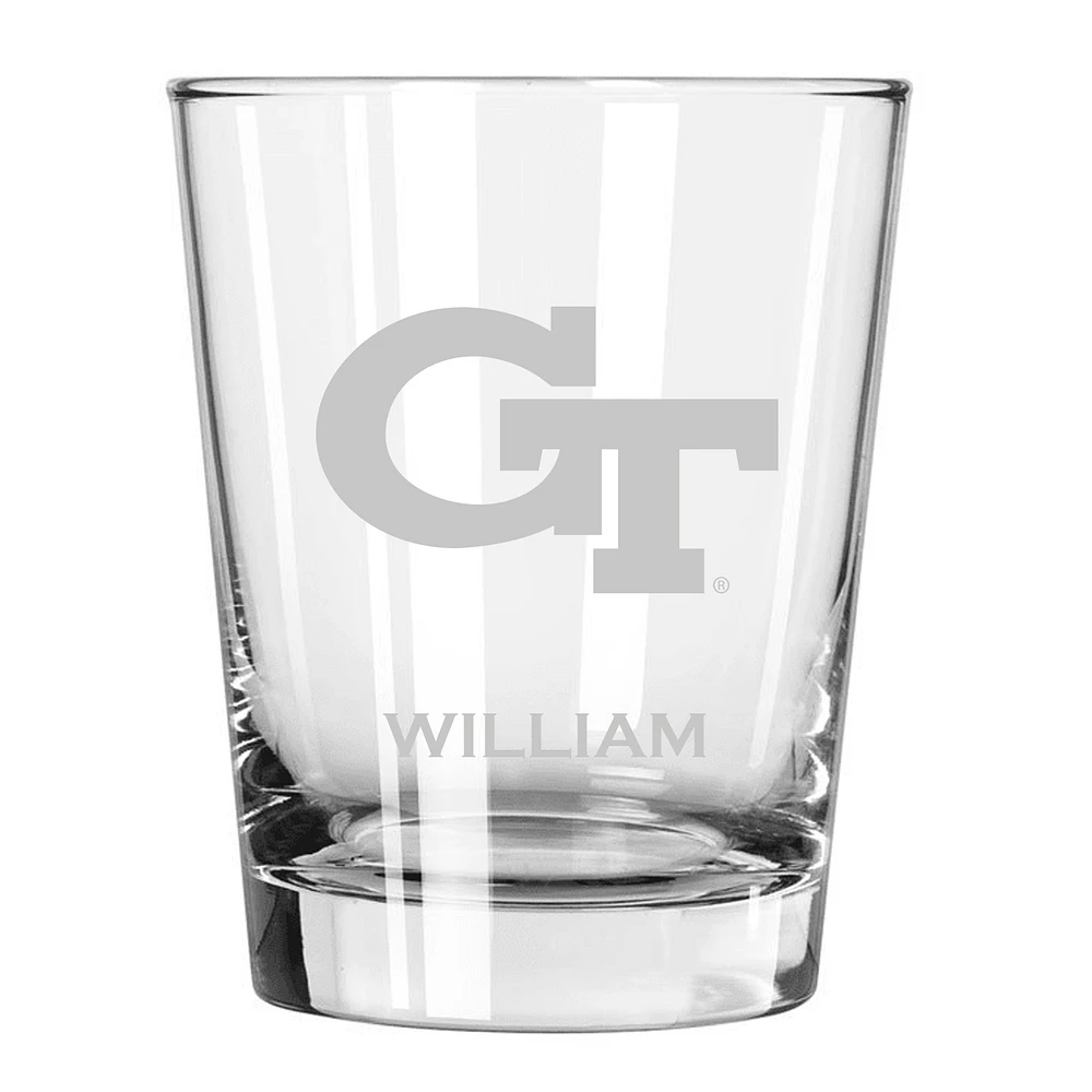 Georgia Tech Yellow Jackets 15oz. Personalized Double Old Fashion Etched Glass