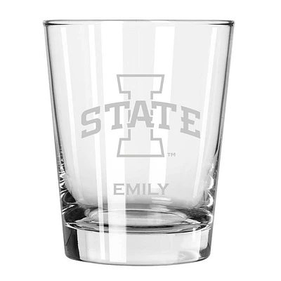Iowa State Cyclones 15oz. Personalized Double Old Fashion Etched Glass