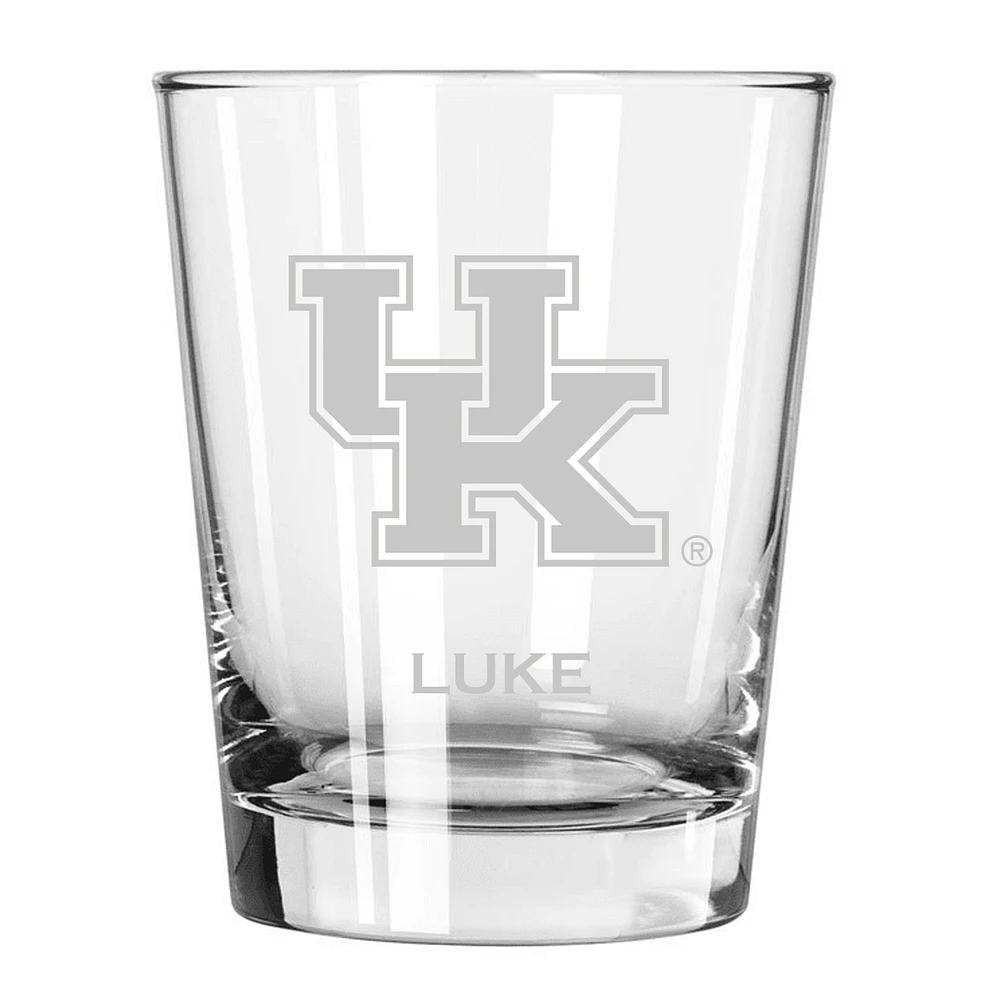 Kentucky Wildcats 15oz. Personalized Double Old Fashion Etched Glass