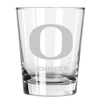 Oregon Ducks 15oz. Personalized Double Old Fashion Etched Glass