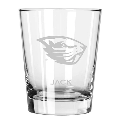 Oregon State Beavers 15oz. Personalized Double Old Fashion Etched Glass