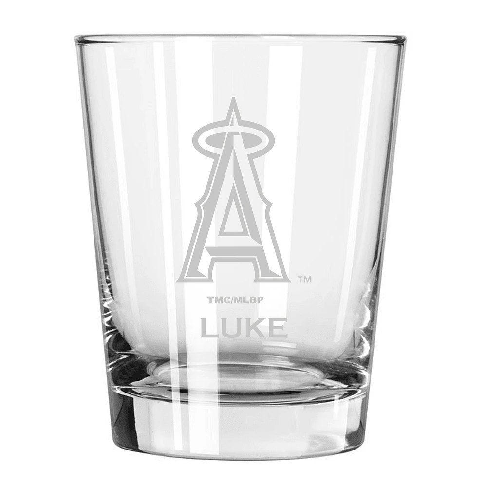 Los Angeles Angels 15oz. Personalized Double Old Fashion Etched Glass