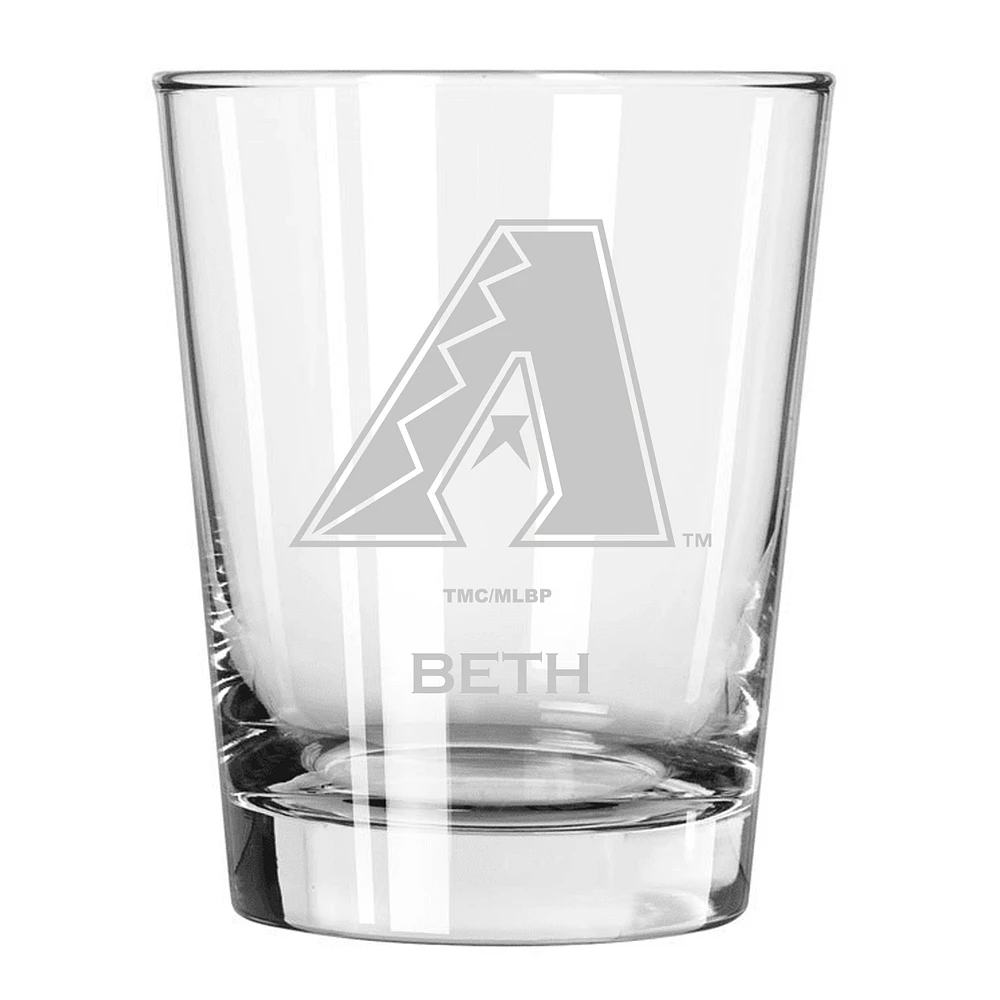 Arizona Diamondbacks 15oz. Personalized Double Old Fashion Etched Glass