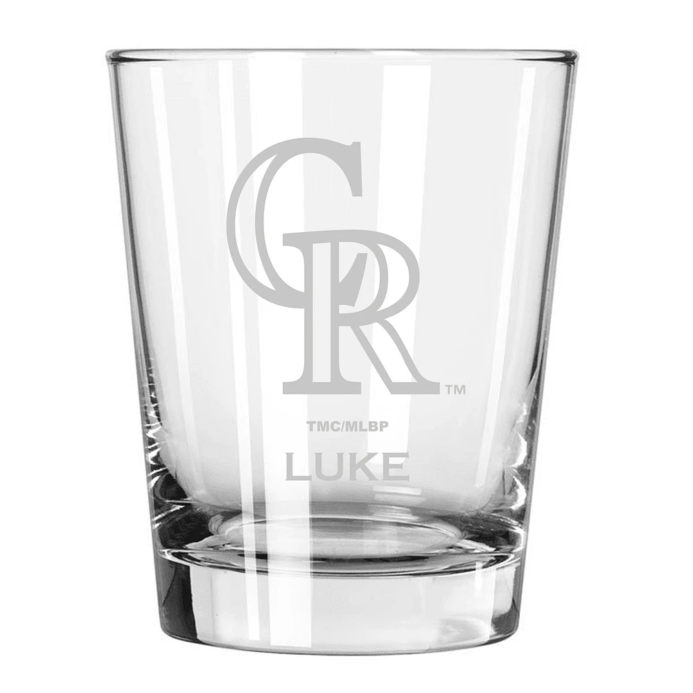 Colorado Rockies 15oz. Personalized Double Old Fashion Etched Glass