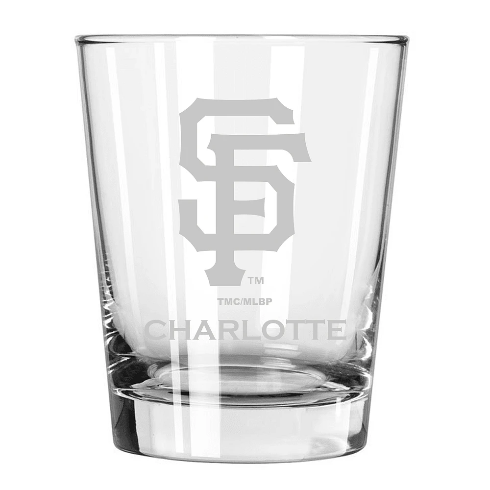 San Francisco Giants 15oz. Personalized Double Old Fashion Etched Glass