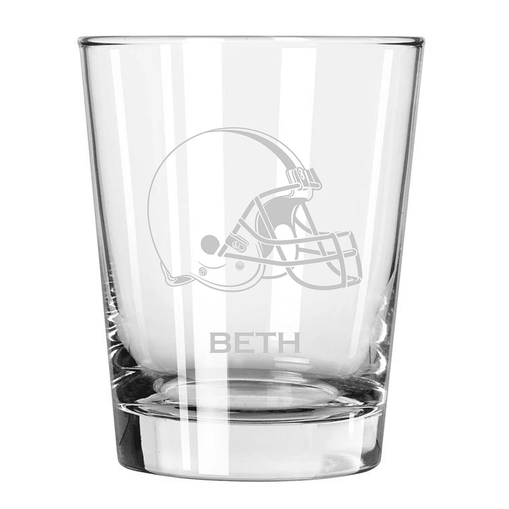 Cleveland Browns 15oz. Personalized Double Old Fashion Etched Glass