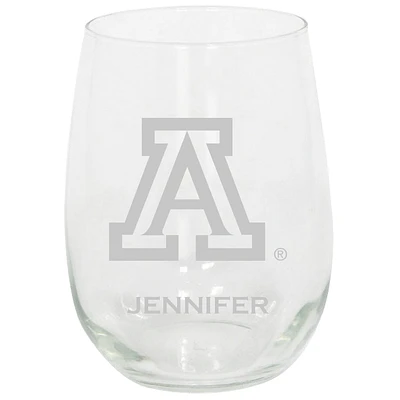 Arizona Wildcats 15oz. Personalized Stemless Etched Glass Tumbler