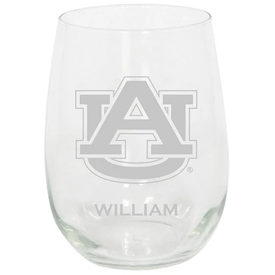 Auburn Tigers 15oz. Personalized Stemless Etched Glass Tumbler