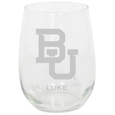 Baylor Bears 15oz. Personalized Stemless Etched Glass Tumbler