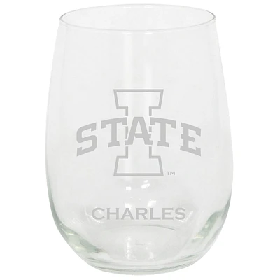 Iowa State Cyclones 15oz. Personalized Stemless Etched Glass Tumbler