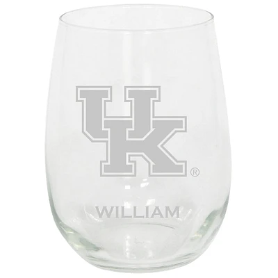 Kentucky Wildcats 15oz. Personalized Stemless Etched Glass Tumbler