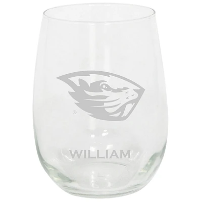 Oregon State Beavers 15oz. Personalized Stemless Etched Glass Tumbler