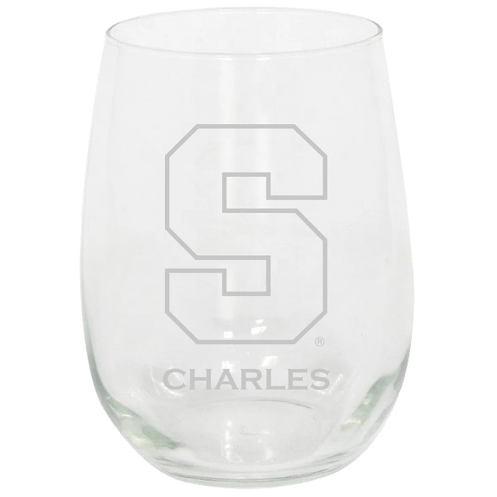 Syracuse Orange 15oz. Personalized Stemless Etched Glass Tumbler