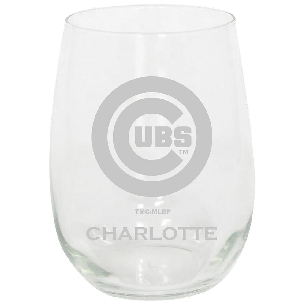 Chicago Cubs 15oz. Personalized Stemless Etched Glass Tumbler