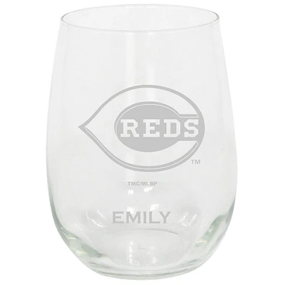 Cincinnati Reds 15oz. Personalized Stemless Etched Glass Tumbler