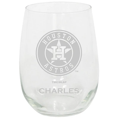 Houston Astros 15oz. Personalized Stemless Etched Glass Tumbler