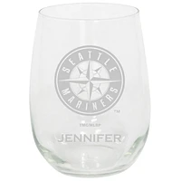 Seattle Mariners 15oz. Personalized Stemless Etched Glass Tumbler