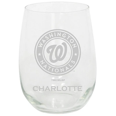 Washington Nationals 15oz. Personalized Stemless Etched Glass Tumbler