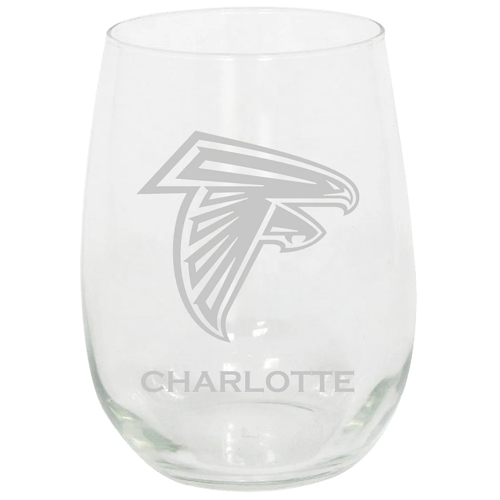 Atlanta Falcons 15oz. Personalized Stemless Etched Glass Tumbler