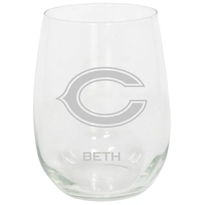 Chicago Bears 15oz. Personalized Stemless Etched Glass Tumbler