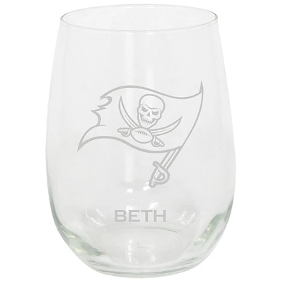Tampa Bay Buccaneers 15oz. Personalized Stemless Etched Glass Tumbler