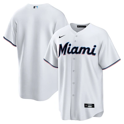 Men's Nike White Miami Marlins Home Replica Team Jersey