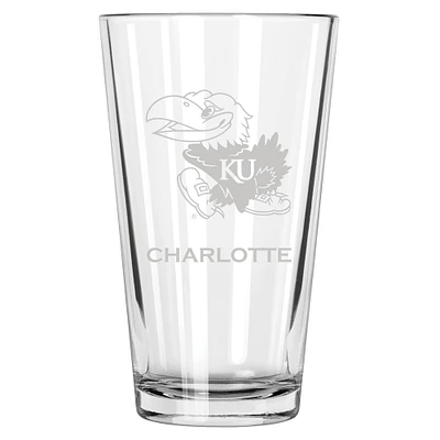 Kansas Jayhawks 16oz. Personalized Etched Pint Glass