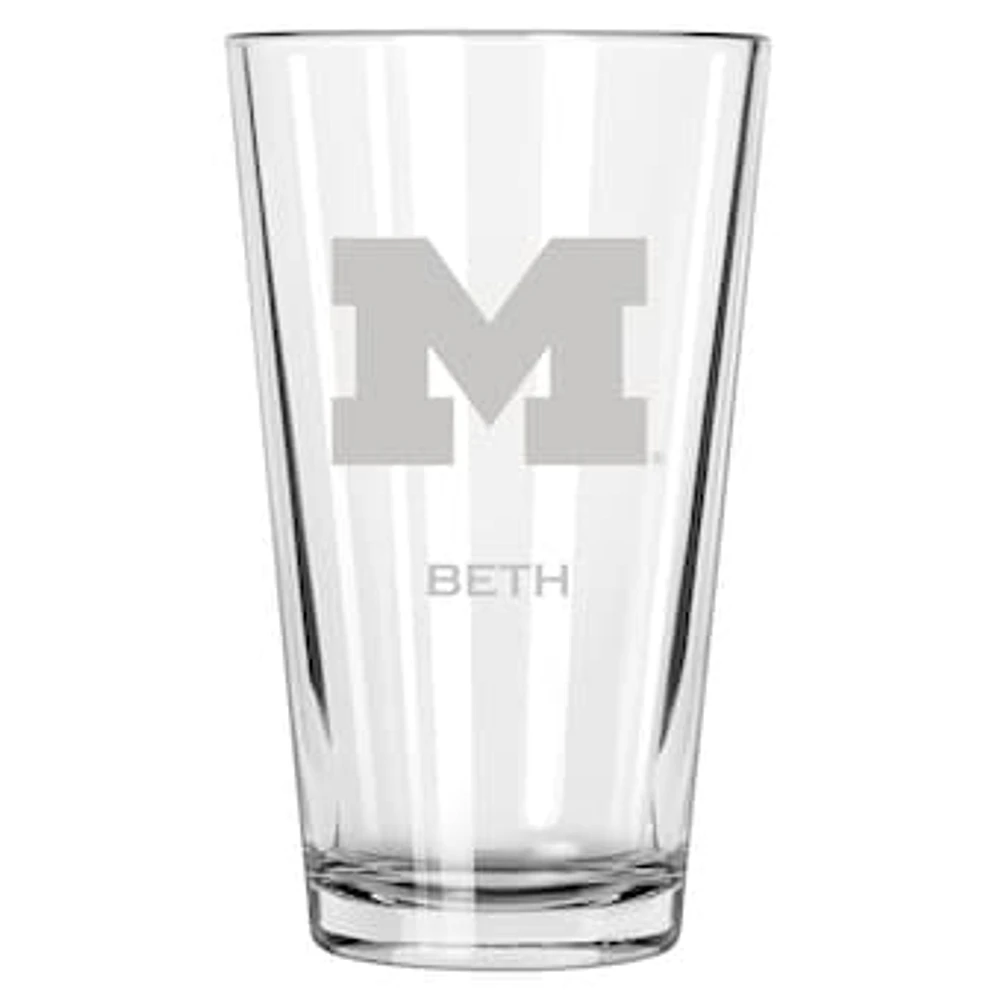Michigan Wolverines 16oz. Personalized Etched Pint Glass