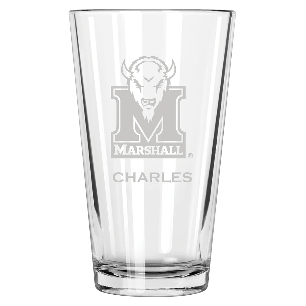Marshall Thundering Herd 16oz. Personalized Etched Pint Glass