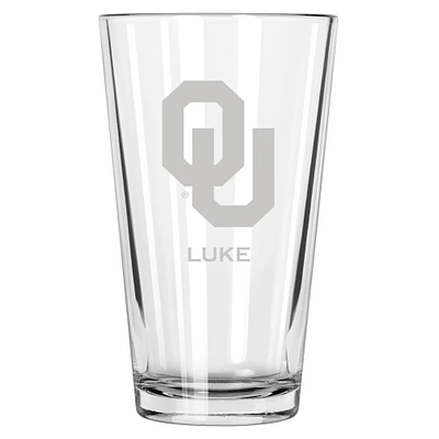Oklahoma Sooners 16oz. Personalized Etched Pint Glass