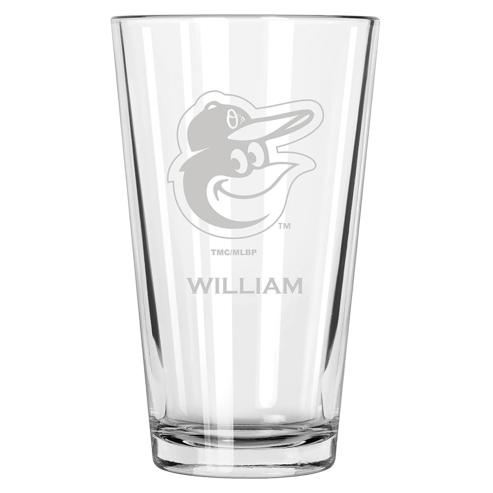 Baltimore Orioles 16oz. Personalized Etched Pint Glass