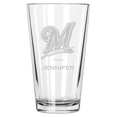 Milwaukee Brewers 16oz. Personalized Etched Pint Glass