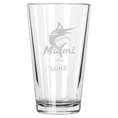 Miami Marlins 16oz. Personalized Etched Pint Glass