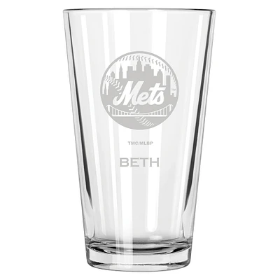 New York Mets 16oz. Personalized Etched Pint Glass