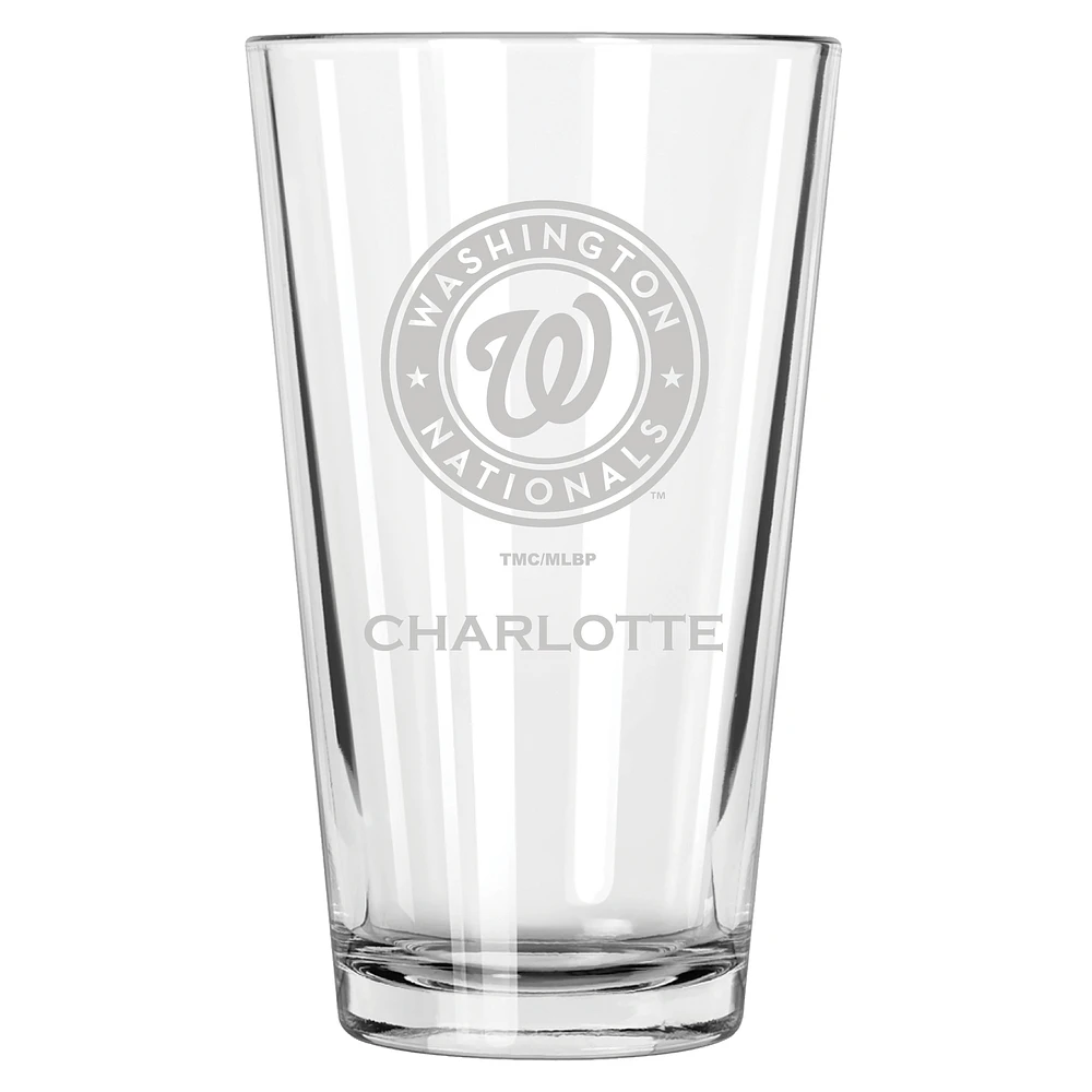 Washington Nationals 16oz. Personalized Etched Pint Glass