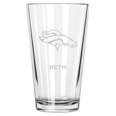 Denver Broncos 16oz. Personalized Etched Pint Glass