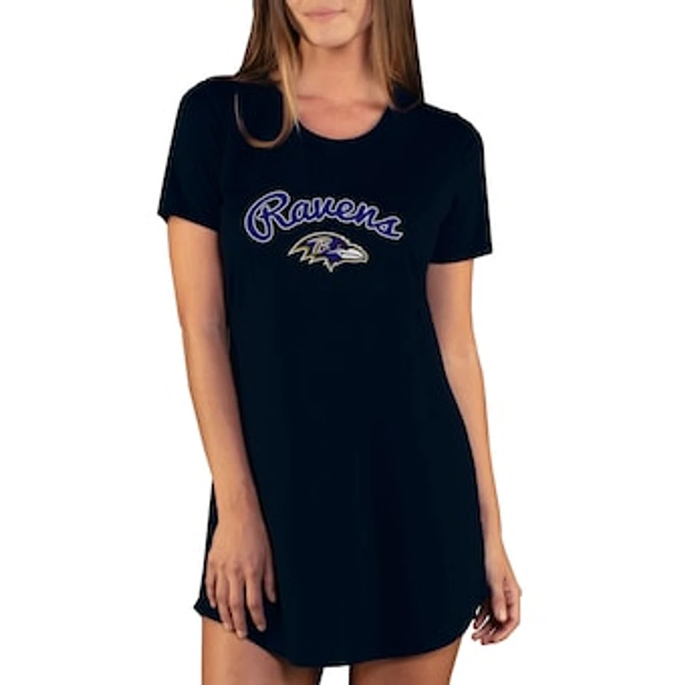 Women's Concepts Sport Black Baltimore Ravens Marathon Knit Nightshirt