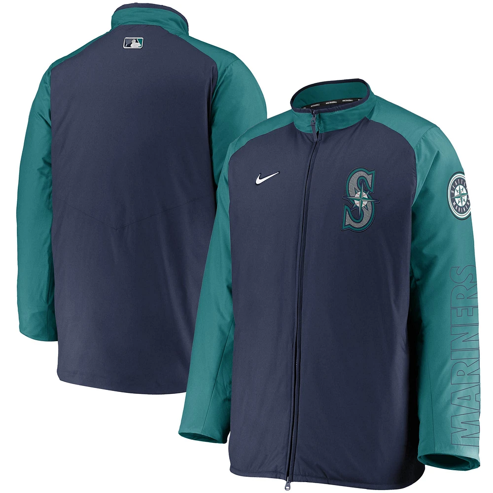 Men's Nike Navy/Teal Seattle Mariners Authentic Collection Dugout Full-Zip Jacket